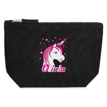 Olivia Einhorn, maiden name - Canvas Zip Pouch 12 x 13 cm - black - Front