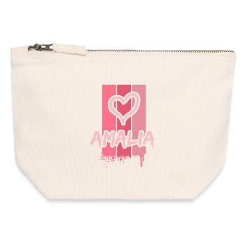 Geschenk für Amalia - Canvas Reißverschluss-Täschchen (12 x 13 cm) - Naturweiß - Vorne