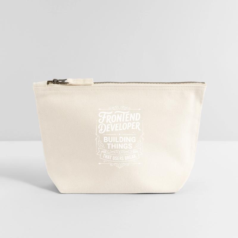 Frontend developer builds things Canvas Zip Pouch 12 x 13 cm