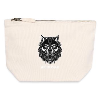 Wolf of Fenrir Asgard Mascot Wolf of Asgard - Canvas Zip Pouch 12 x 13 cm - nature - Front