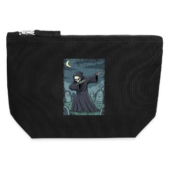 Grim Reaper im nächtlichen Friedhof - Canvas Reißverschluss-Täschchen (12 x 13 cm) - Schwarz - Vorne