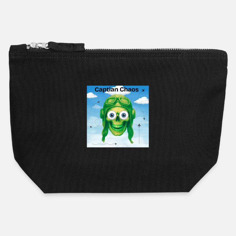 Captain Chaos T-Shirt - Canvas Reißverschluss-Täschchen (12 x 13 cm) - Schwarz