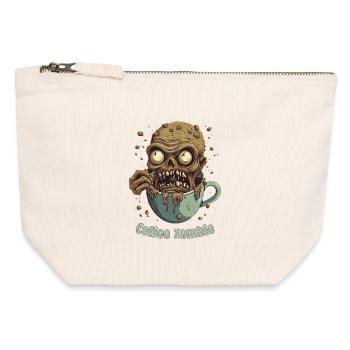 Kaffeemonster  - Koffein Zombie - Morgenmuffel - Canvas Reißverschluss-Täschchen (12 x 13 cm) - Naturweiß - Vorne