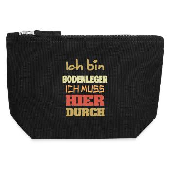Job Bodenleger - Canvas Reißverschluss-Täschchen (12 x 13 cm) - Schwarz - Vorne