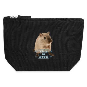 This is fred funny sweet mouse gift idea - Canvas Zip Pouch 12 x 13 cm - black - Front