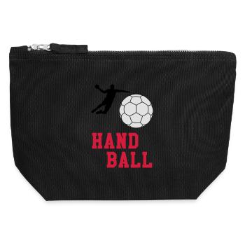 Handball - Canvas Zip Pouch 12 x 13 cm - black - Front