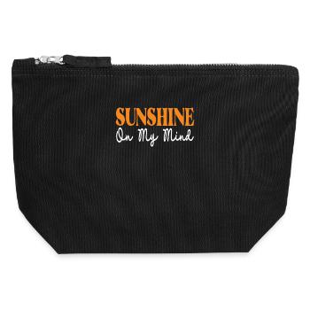 Dicton d’inspiration Sunbeams - Pochette zippée en toile 12 x 13 cm - noir - Devant