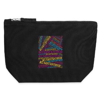 t-shirt Sicilia Aci Sant’Antonio nuage de mots - Pochette zippée en toile 12 x 13 cm - noir - Devant