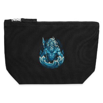 Poseidon - Pochette zippée en toile 12 x 13 cm - noir - Devant