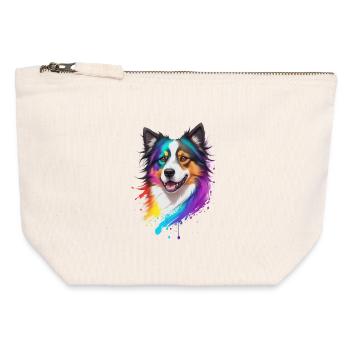 Collie - Canvas Zip Pouch 12 x 13 cm - nature - Front