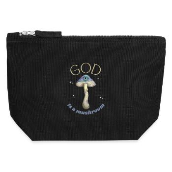 God is a mushroom - Canvas Zip Pouch 12 x 13 cm - black - Front