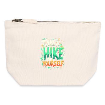 FAITES UNE RANDONNÉE, RETROUVEZ-VOUS - Pochette zippée en toile 12 x 13 cm - blanc naturel - Devant