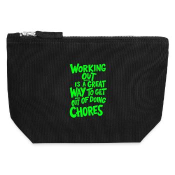 S’ENTRAÎNER EST UN EXCELLENT MOYEN DE SORTIR DE L’ACTION - Pochette zippée en toile 12 x 13 cm - noir - Devant