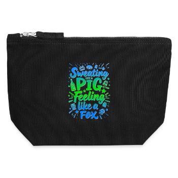 TRANSPIRANT COMME UN COCHON, SE SENTANT COMME UN RENARD - Pochette zippée en toile 12 x 13 cm - noir - Devant