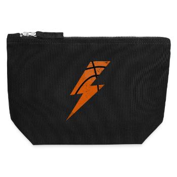 Blitz de basket-ball énergique - Pochette zippée en toile 12 x 13 cm - noir - Devant