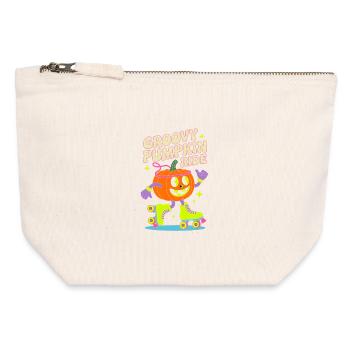 Groovy Pumpkin Inline Skate - Canvas Zip Pouch 12 x 13 cm - nature - Front
