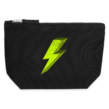 Luminous Electric Flash Illustration 3D - Canvas Zip Pouch 12 x 13 cm - black - Front