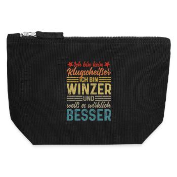 Winemaker - Not a smartass - Canvas Zip Pouch 12 x 13 cm - black - Front