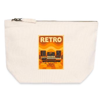 Gestapelte Retro-Lautsprecher steigen mit musikalischer Energie - Canvas Reißverschluss-Täschchen (12 x 13 cm) - Naturweiß - Vorne