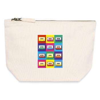 Pop Art Cassette Tapes - Canvas Zip Pouch 12 x 13 cm - nature - Front