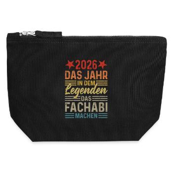 2026 Das Jahr in dem Legenden das Fachabi machen - Canvas Reißverschluss-Täschchen (12 x 13 cm) - Schwarz - Vorne
