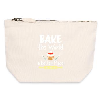 Bake The World A Better Place - Canvas Zip Pouch 12 x 13 cm - nature - Front