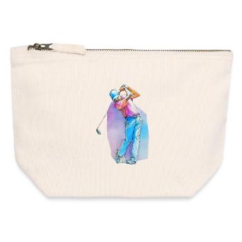 Sport golf player - Canvas Zip Pouch 12 x 13 cm - nature - Front
