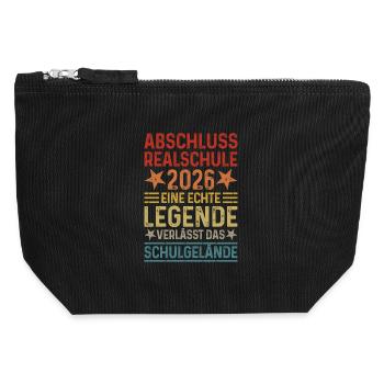 Secondary school leaving certificate 2026 - Canvas Zip Pouch 12 x 13 cm - black - Front