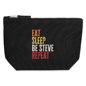 Iss, schlaf, sei Steve, wiederhole Retro-Name - Canvas Reißverschluss-Täschchen (12 x 13 cm) - Schwarz - Vorne