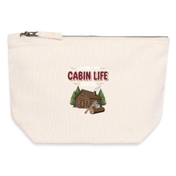 Camping Cabane Bois Citation Cabin Life Coffee - Canvas Zip Pouch 12 x 13 cm - nature - Front