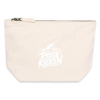 Fishing Saying Pose - Canvas Zip Pouch 12 x 13 cm - nature - Front