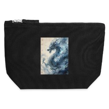 Die Sternennacht: Blauer Drache – Aether - Canvas Reißverschluss-Täschchen (12 x 13 cm) - Schwarz - Vorne