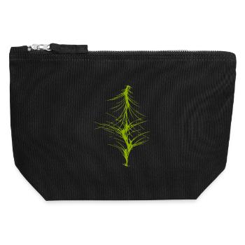 Abstract image / green / pattern / line - Canvas Zip Pouch 12 x 13 cm - black - Front