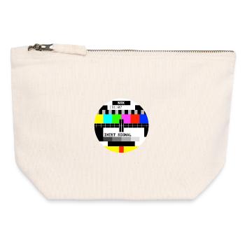pas de signal - Pochette zippée en toile 12 x 13 cm - blanc naturel - Devant