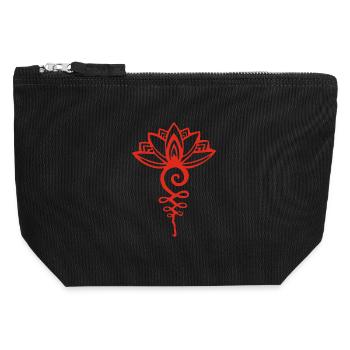 Eternal red lotus - Canvas Zip Pouch 12 x 13 cm - black - Front