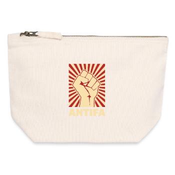 Antifa - Canvas Zip Pouch 12 x 13 cm - nature - Front
