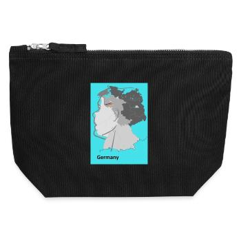 Germany Gradient Map - Canvas Zip Pouch 12 x 13 cm - black - Front