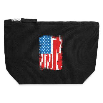 Installer USA Flag - Canvas Zip Pouch 12 x 13 cm - black - Front
