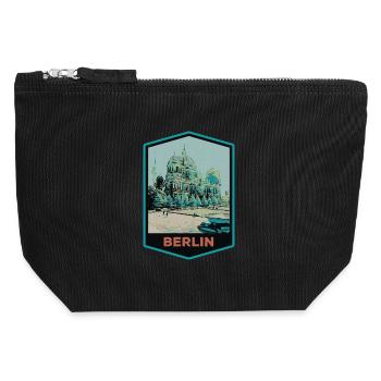 Illustration Dome of Berlin Cathedral - Canvas Zip Pouch 12 x 13 cm - black - Front