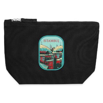 Majesty of Istanbul: Sublime Mosque - Canvas Zip Pouch 12 x 13 cm - black - Front