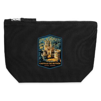 Illustration Château de Butrón, Gatika - Pochette zippée en toile 12 x 13 cm - noir - Devant