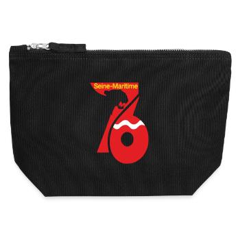 Seine-Maritime - Canvas Zip Pouch 12 x 13 cm - black - Front