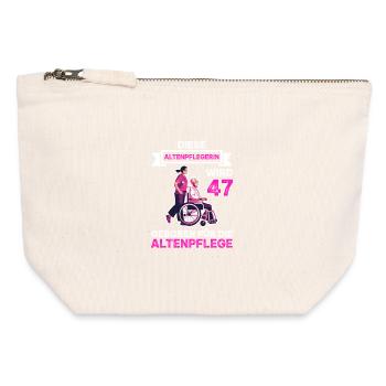 47 Geburtstag Altenpflege Altenpflegerin 47 Jahre - Canvas Reißverschluss-Täschchen (12 x 13 cm) - Naturweiß - Vorne