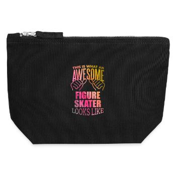 Figure Skating - Canvas Zip Pouch 12 x 13 cm - black - Front