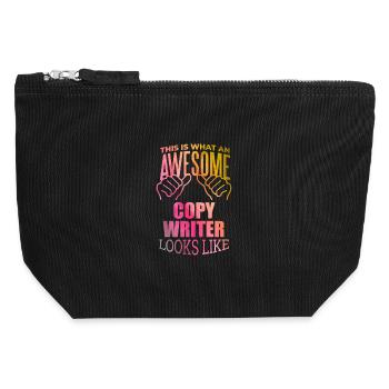 rédacteur - Pochette zippée en toile 12 x 13 cm - noir - Devant