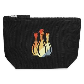 Bowling Graphic Look rétro - Pochette zippée en toile 12 x 13 cm - noir - Devant