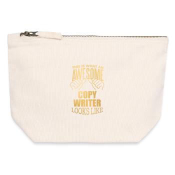 rédacteur - Pochette zippée en toile 12 x 13 cm - blanc naturel - Devant