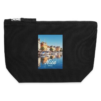 Nice Hafen von Nizza - Canvas Reißverschluss-Täschchen (12 x 13 cm) - Schwarz - Vorne