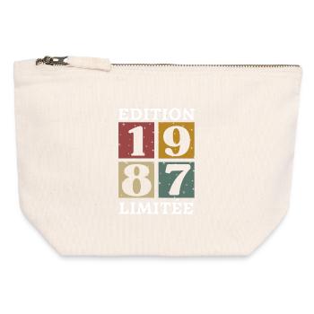 Edition limitée 1987 né e en 1987 - Pochette zippée en toile 12 x 13 cm - blanc naturel - Devant