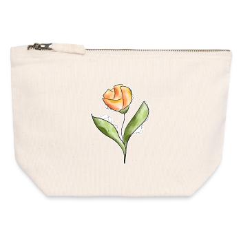 Tulpe - Canvas Reißverschluss-Täschchen (12 x 13 cm) - Naturweiß - Vorne